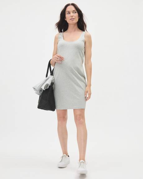 Light Grey Set - Fitted Dress and T-Shirt - Thyme Maternity