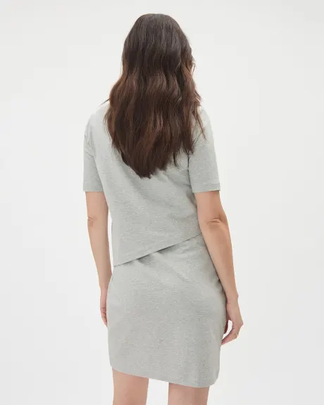 Ensemble Gris Pâle - Robe Ajustée et T-Shirt - Thyme Maternité