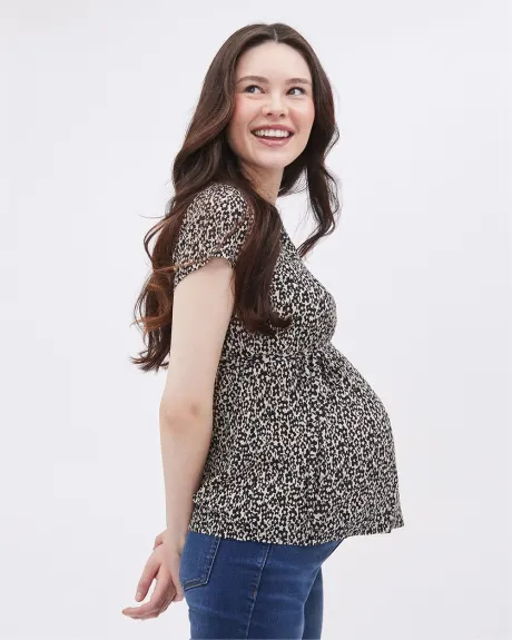 Short-Sleeve Crew-Neck Top - Thyme Maternity