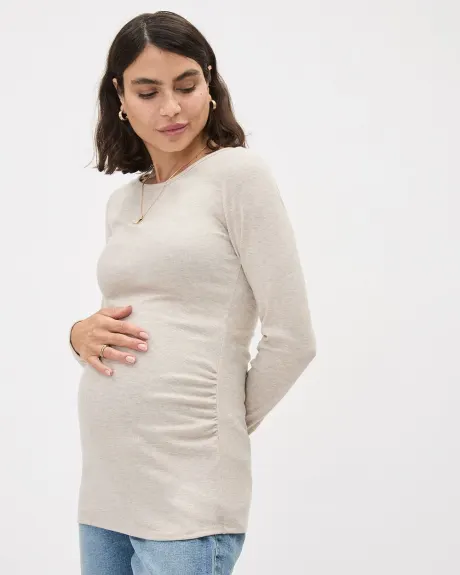 Long-Sleeve Boat-Neck Top - Thyme Maternity