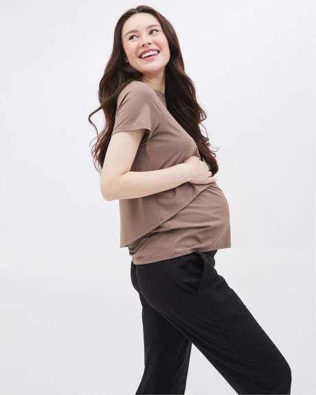 Short-Sleeve Nursing Tee - Thyme Maternity