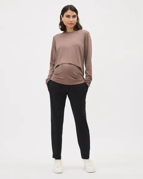 Long-Sleeve Nursing Tee - Thyme Maternity