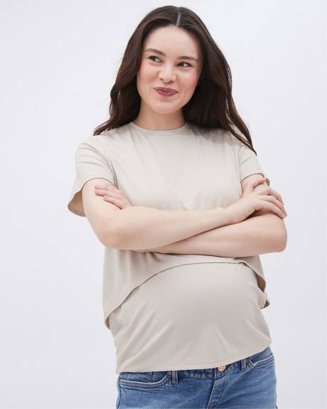 Short-Sleeve Nursing Tee - Thyme Maternity