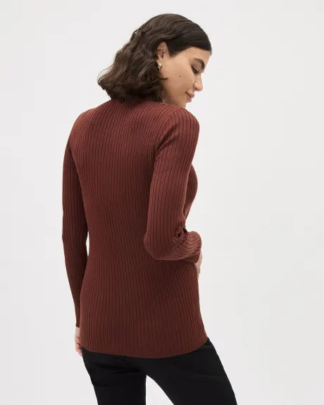 Long-Sleeve Crew-Neck Ribbed Tee - Thyme Maternity