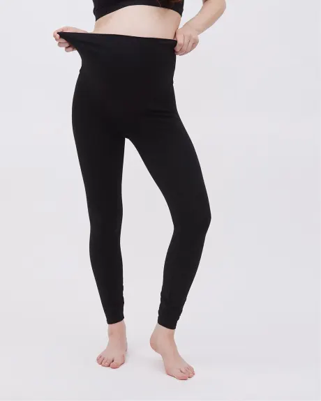 Legging en Coton et Spandex avec Panneau au Dessus du Ventre - Thyme Maternité