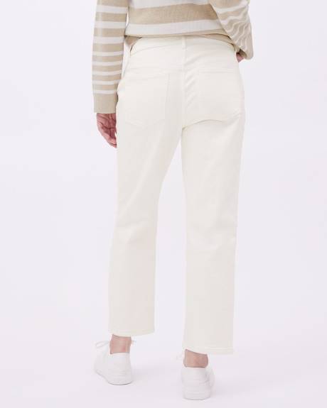 Cream Straight-Leg Ankle Jeans - Thyme Maternity