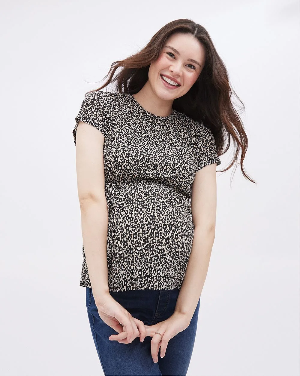 Short-Sleeve Crew-Neck Top - Thyme Maternity