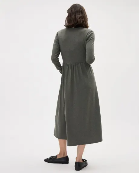 Nursing Wrap Ribbed Sweater Dress - Thyme Maternity