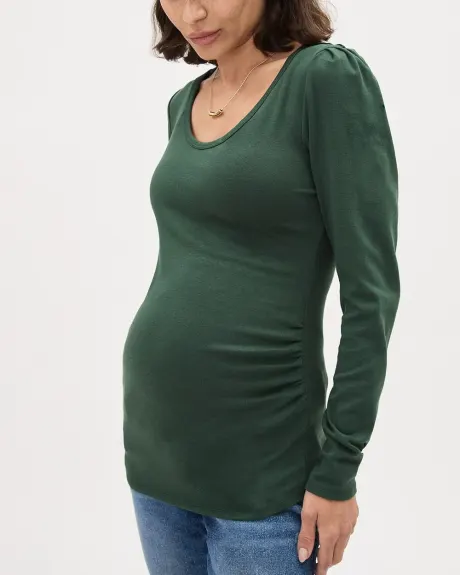 Long-Sleeve Scoop-Neck Top - Thyme Maternity