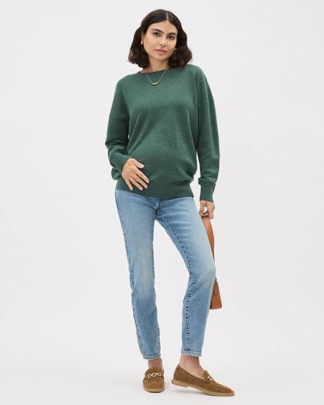 Long-Sleeve Crew-Neck Sweater - Thyme Maternity