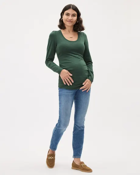 Long-Sleeve Scoop-Neck Top - Thyme Maternity