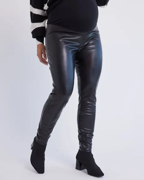 Stretch Faux Leather Skinny Pants - Thyme Maternity