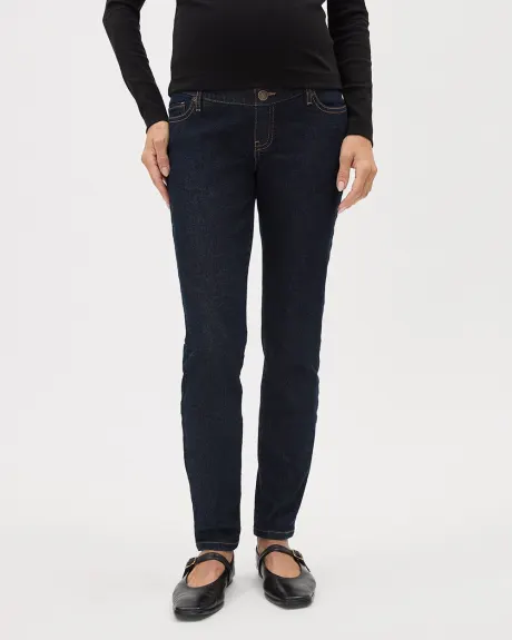 Dark-Wash Skinny Jeans - Thyme Maternity