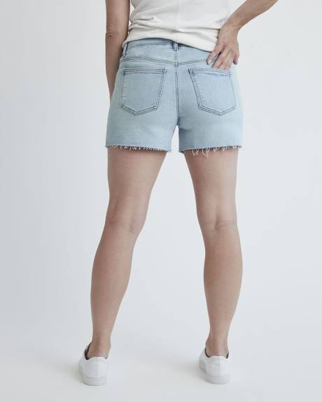 Short en Denim à Délavage Clair - Thyme Maternité