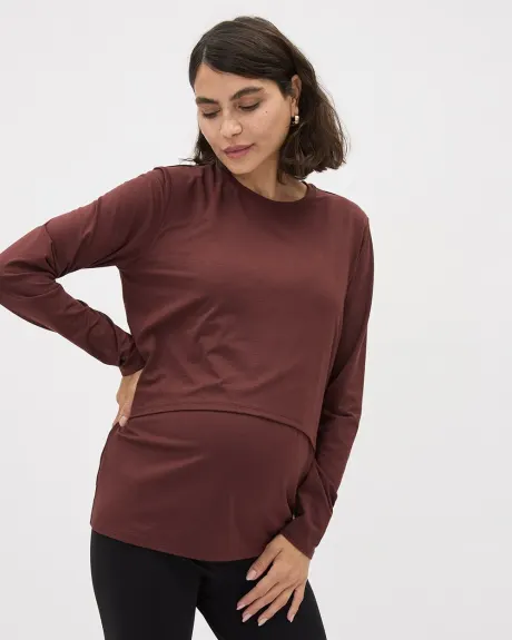 Long-Sleeve Nursing Tee - Thyme Maternity