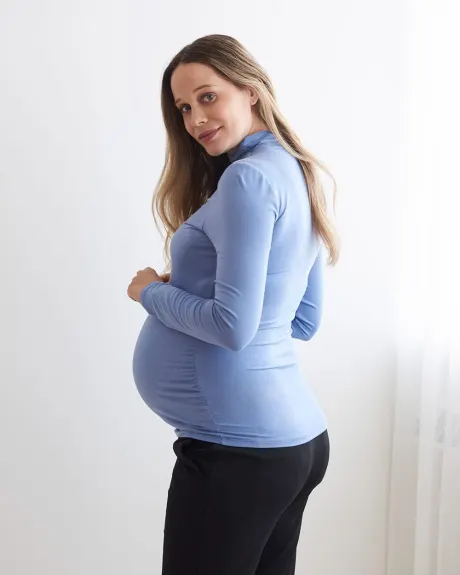 Long Sleeve Mock-Neck T-Shirt - Thyme Maternity