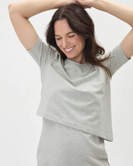 Light Grey Set - Fitted Dress and T-Shirt - Thyme Maternity