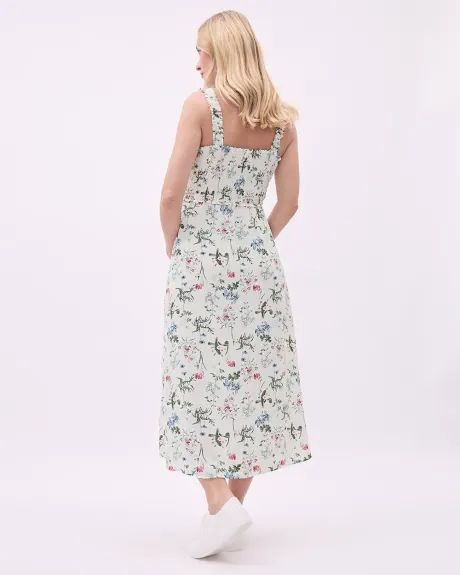 Robe Midi Sans Manches à Haut Smocké - Thyme Maternité