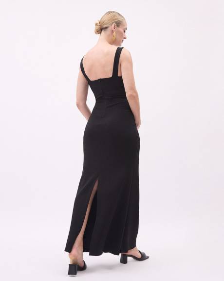 Robe Noire Midi Moulante Sans Manches - Thyme Maternité