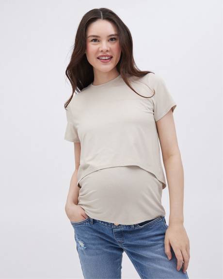 Short-Sleeve Nursing Tee - Thyme Maternity