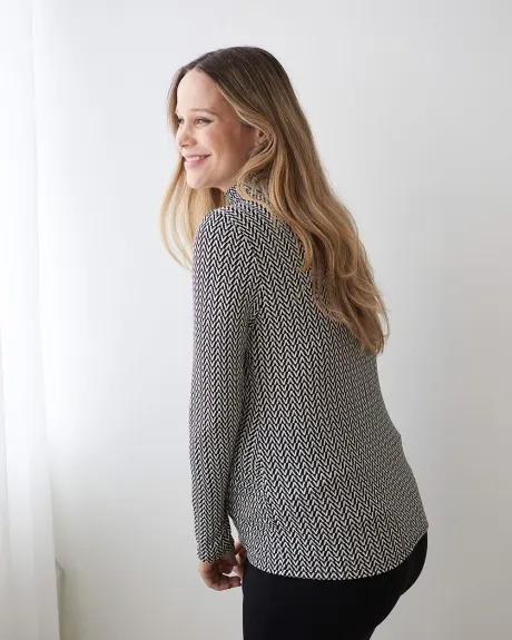 Long Sleeve Mock-Neck T-Shirt - Thyme Maternity