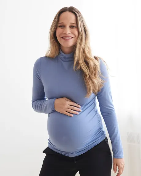 Long Sleeve Mock-Neck T-Shirt - Thyme Maternity