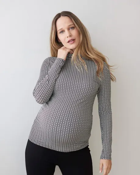 Long Sleeve Mock-Neck T-Shirt - Thyme Maternity