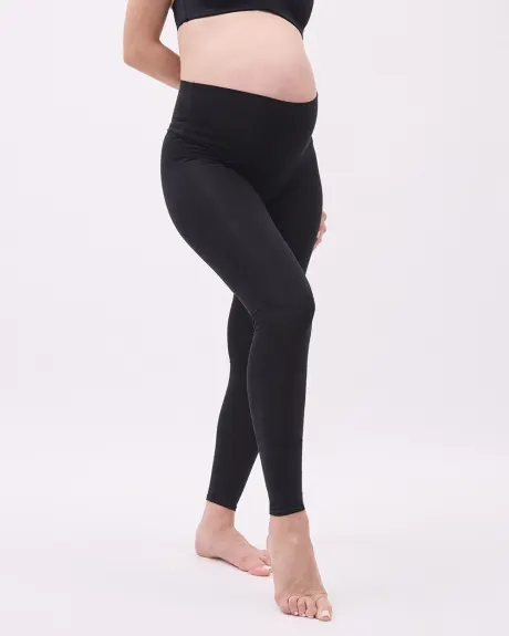 Legging en Coton et Spandex à Demi-Panneau- Thyme Maternité