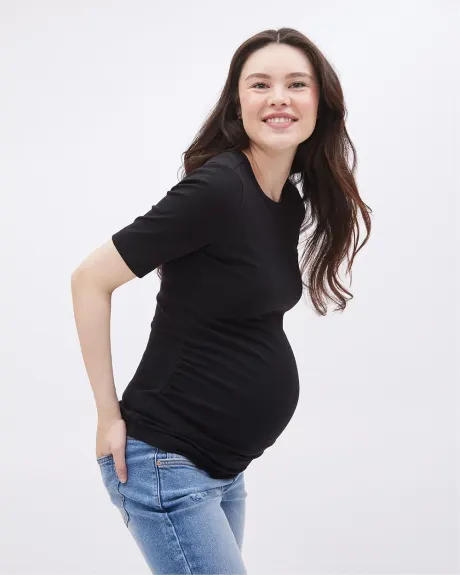 Short-Sleeve Crew-Neck Top - Thyme Maternity