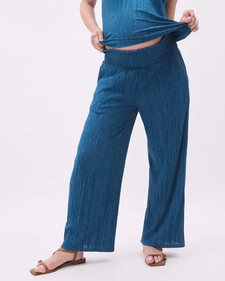 Wide-Leg Pleated Pants - Thyme Maternity