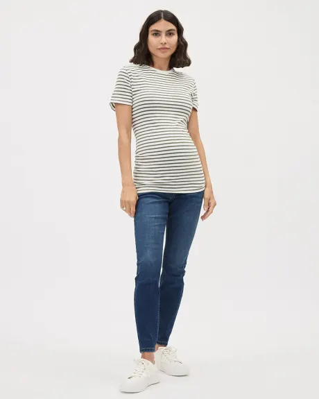 The Perfect Crew-Neck T-Shirt with Stripes - Thyme Maternity