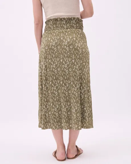 Flowy Floral Skirt with Elastic Waistband - Thyme Maternity