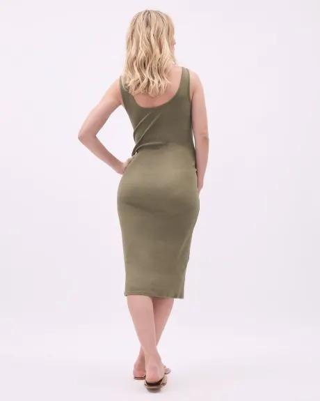 Sleeveless Ribbed Midi Dress - Thyme Maternity