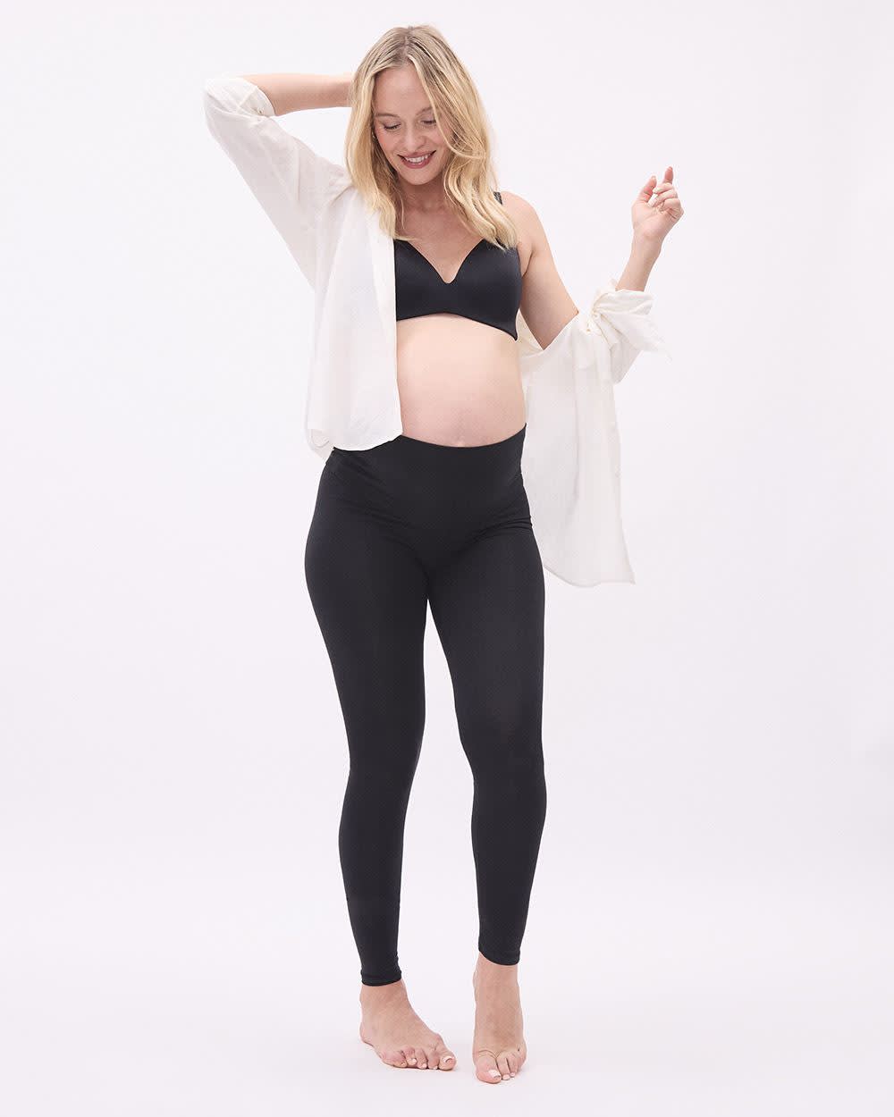 Half-Panel Cotton Spandex Legging - Thyme Maternity