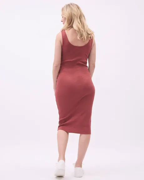 Sleeveless Ribbed Midi Dress - Thyme Maternity