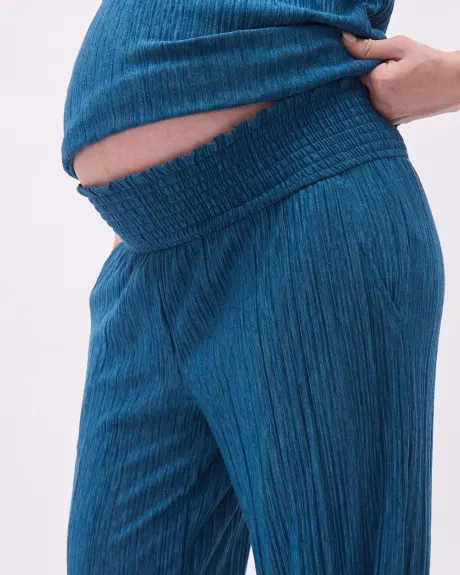 Wide-Leg Pleated Pants - Thyme Maternity