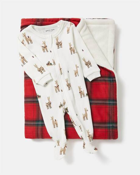 Newborn Holiday Pyjama and Blanket Bundle - 2 Pieces