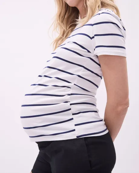 The Perfect Crew-Neck T-Shirt with Stripes - Thyme Maternity