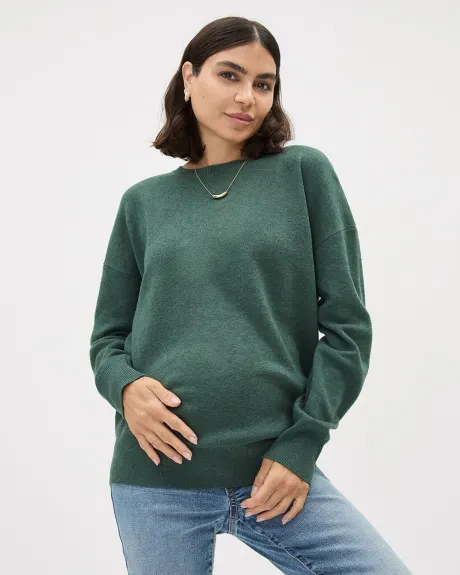 Long-Sleeve Crew-Neck Sweater - Thyme Maternity