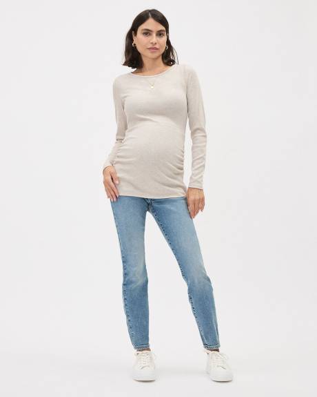 Long-Sleeve Boat-Neck Top - Thyme Maternity