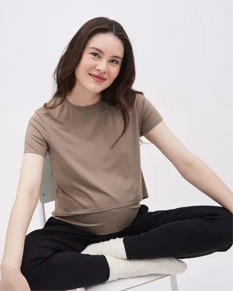 Short-Sleeve Nursing Tee - Thyme Maternity