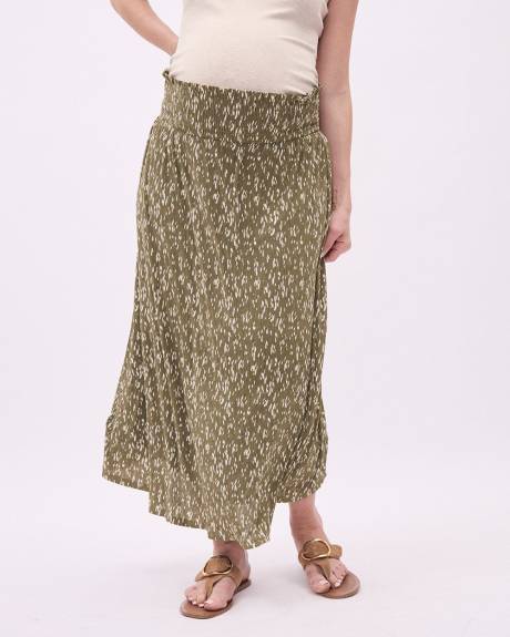 Flowy Floral Skirt with Elastic Waistband - Thyme Maternity