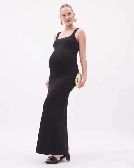 Black Sleeveless Bodycon Midi Dress - Thyme Maternity