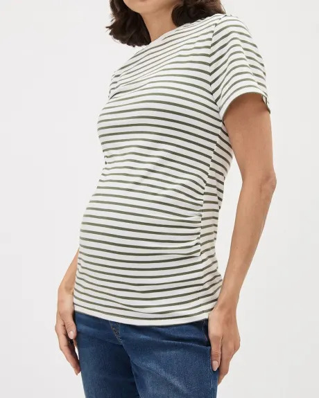 The Perfect Crew-Neck T-Shirt with Stripes - Thyme Maternity