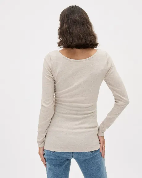 Long-Sleeve Boat-Neck Top - Thyme Maternity