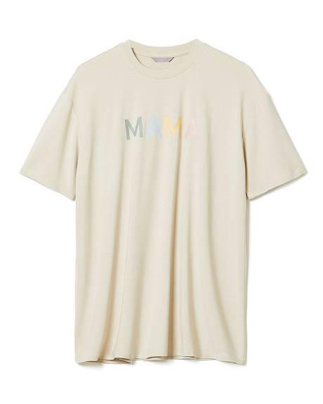 Relaxed-Fit Short-Sleeve "Mama" Tee - Thyme Maternity