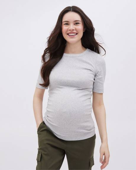 Short-Sleeve Crew-Neck Top - Thyme Maternity