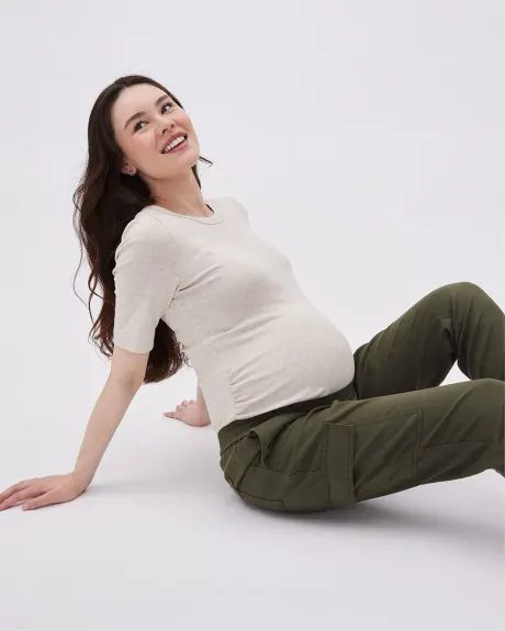 Short-Sleeve Crew-Neck Top - Thyme Maternity