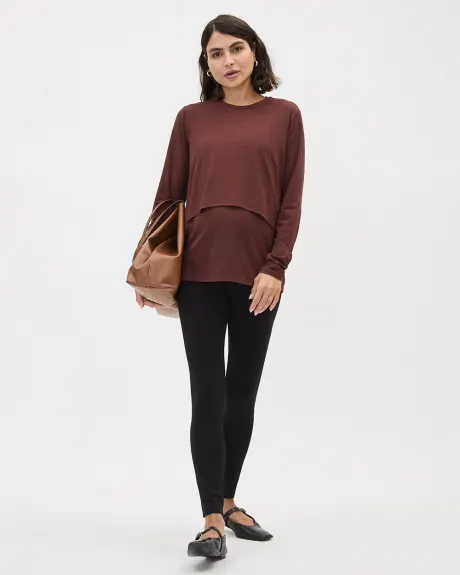 Long-Sleeve Nursing Tee - Thyme Maternity