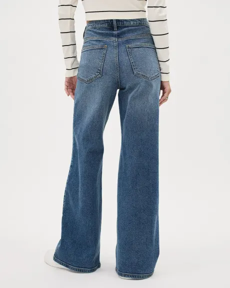 Medium-Wash Wide-Leg Jeans - Thyme Maternity